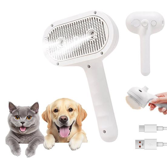 Cat Steam Brush for Grooming And Shedding Self-Cleaning Pet Comb with Mist Spray 4 In 1 Rechargeable Deshedding Tool for Dogs Cats Long Short