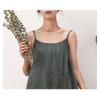 Spring/summer Day Mori Woman Fresh Sweet Solid Color Dress Embroidered Loose Waist with Waistband Base Long Dress