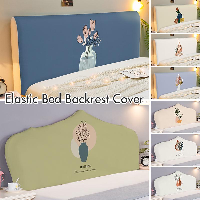 Elastic Bed Headboard Cover Cotton All-inclusive Bed Head Cover Small Fresh Flower Printed Bedside Slipcover Universal 1.2-2.2M