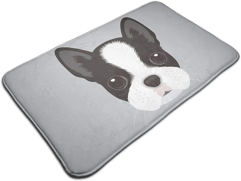 Funny Boston Terrier Dog Doormat Indoor Anti-Slip Suede Carpet Entrance Rug for Living Room Bedroom Kitchen Bathroom Door Mats