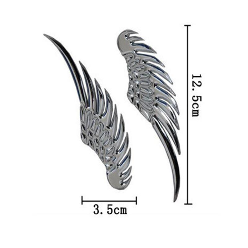 1 Pair 3D Stereo Car Body Sticker Angel Wings Badge Emblem Style Metal Zinc Alloy Decal Auto Exterior Decoration Accessories