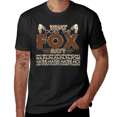 What Does The Fox Say T-Shirt Vintage Sweat Workout Shirts for Men
