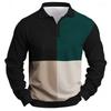 2025 Fashion Men'S Color Block Long Sleeve Polo Shirt Breathable Casual Tops Slim Fit Quick Drying Classic Collar Polo Shirt