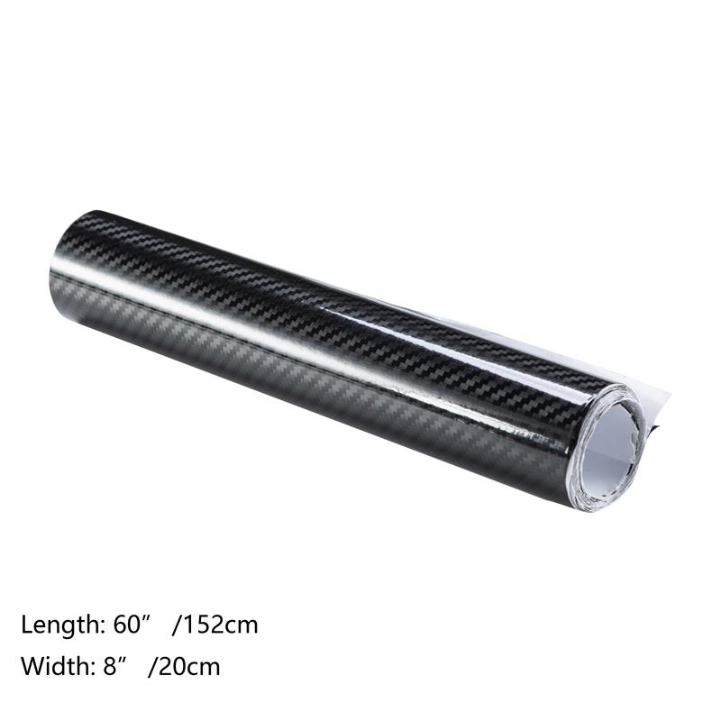 

20/30/50/60x152cm Gloss 5D Carbon Fiber Vinyl Film Roll Wrap Film Waterproof DIY Decoration Car Motorcycle Stickers 20 x 152cm чёрный