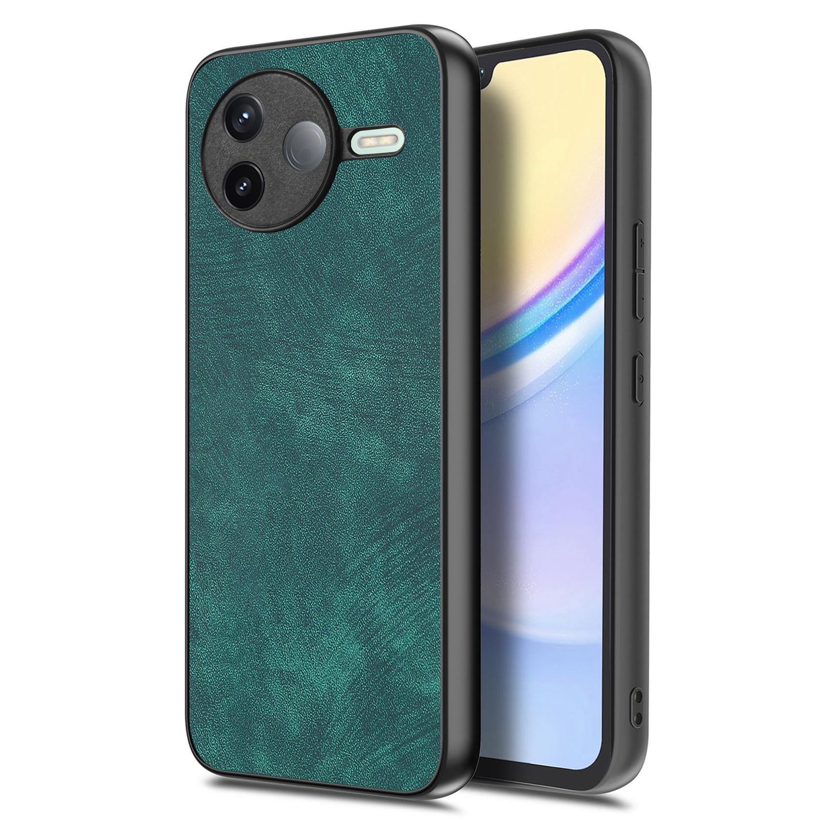 

For Xiaomi Poco F7 Pro 5G/Xiaomi Redmi K80 5G Case Shockproof Slim Retro Leather Phone Back Cover Green