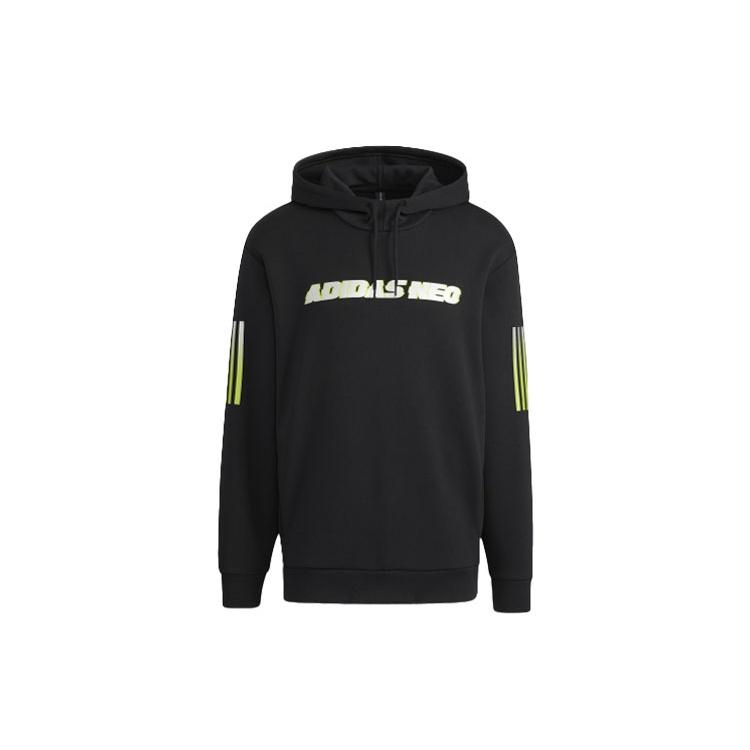 Men s adidas neo Logo Printing Stripe Sports Loose Black H45192 XS