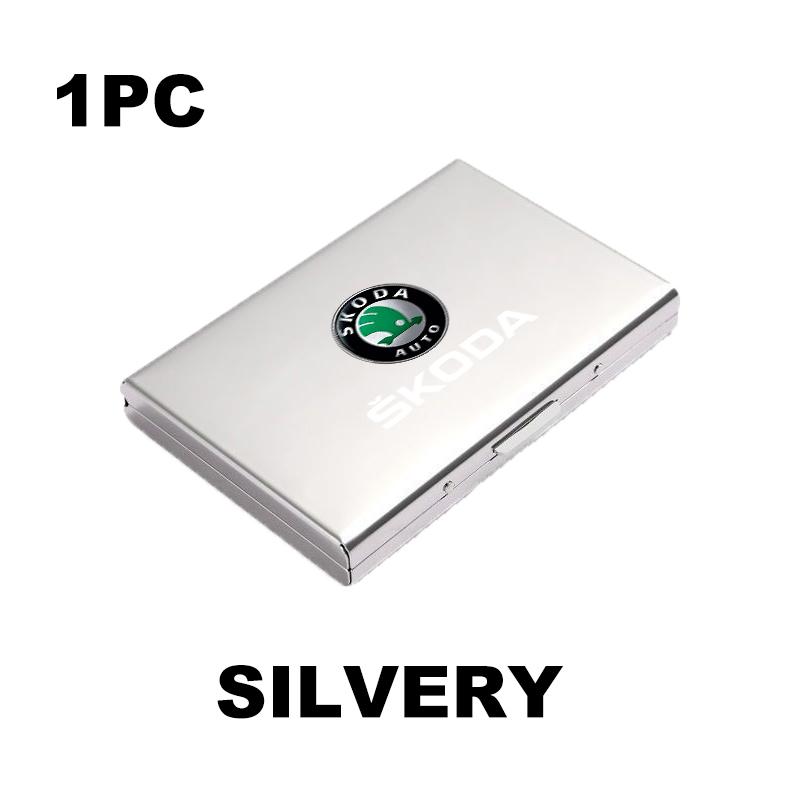 For Skoda RFID Blocking Metal Wallet Clip Credit Card Holder Money Wallets Slim ID Card Case Kamiq Karoq Octavia 2 3 Rapid Scala fsvr64