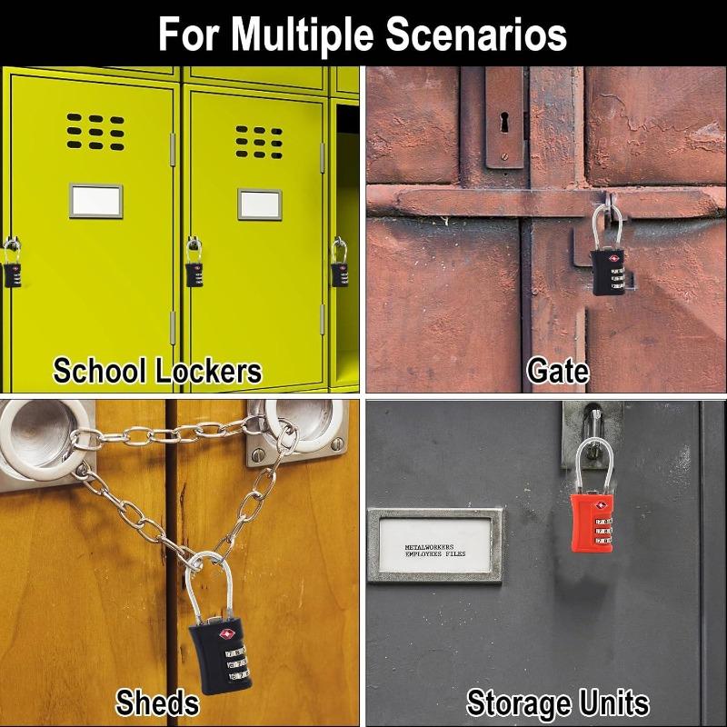 TSA Customs Code Lock for Travel Luggage Combination Padlock Password Changeable Locks Backpack Zipper with Cable Cabinet Locker