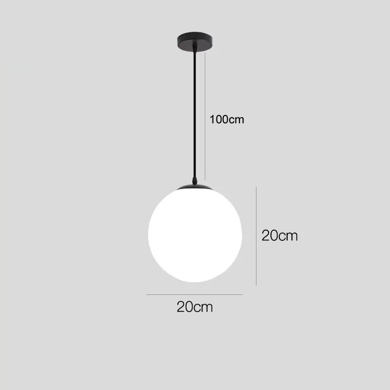 LED Pendant Light Dining Room Suspension Luminaure Hanging Lamp Ceiling Decoration Bedroom Living Glass Ball Chandelier Lighting