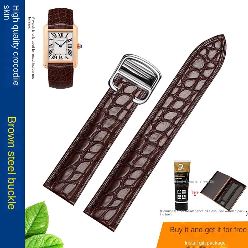 18 20 22 23 24 25 mm Vysoce kvalitní řemínek na hodinky z pravé krokodýlí kůže pro Cartier Tank London Solo kožený řemínek na hodinky pánský dámský