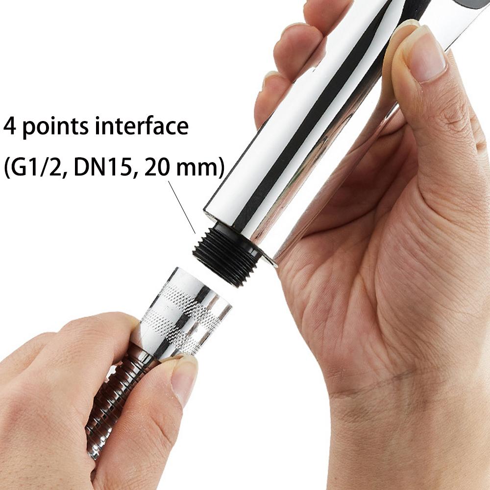 Boosting Showerhead, 3-speed Adjustable Showerhead, Square Shaped Household Shower and Bath Water Heater, Universal Four Point Interface Showerhead