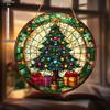 Christmas Vintage Truck Lighthouse Suncatcher Window Decor Wreath Sign Scene, Novelty Home Decor, Perfect Durable for Bedroom