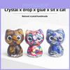 Natural Crystal Cat Figurine Handmade Resin Cute Animal Decor For Gift And Home Accent