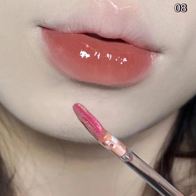 

Fun Fruity Mirror Lip Glaze Glass Lip Gloss Lipstick Long Lasting Moisturizing Transparent Tube Makeup For Gift Makeup Products 8