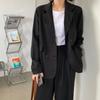 Summer new product thin drape loose suit jacket women, lapel commuter small suit mid-length khaki