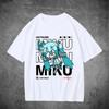 Hatsune Miku Cat Ear "Love Music" Anime T-Shirt, Unisex Virtual Singer Streetwear Oversized Tee, 100% Cotton Casual Short Sleeve Top