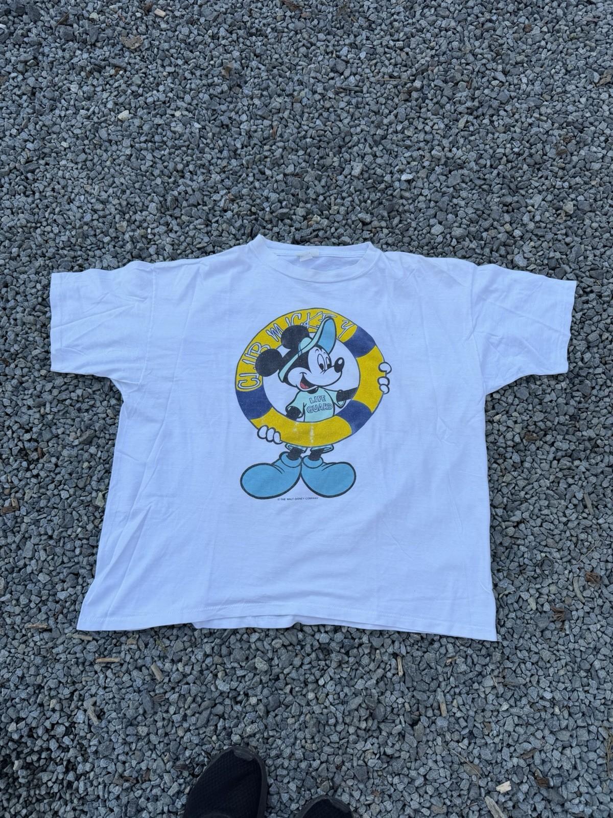 Vintage 80’s Disney Mickey Mouse Club Mickey Swim Sailor Men’s White Shirt 2XL Unisex T-Shirt XXXL