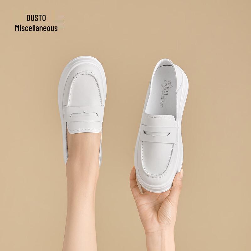 Dusto Women s White Slip-On Loafers EU 36 белый
