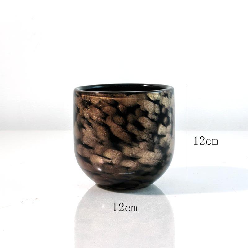 

Handmade Gold Star Small Glass Vase for Office or Bay Window Decor 12x12x12 cm золотой