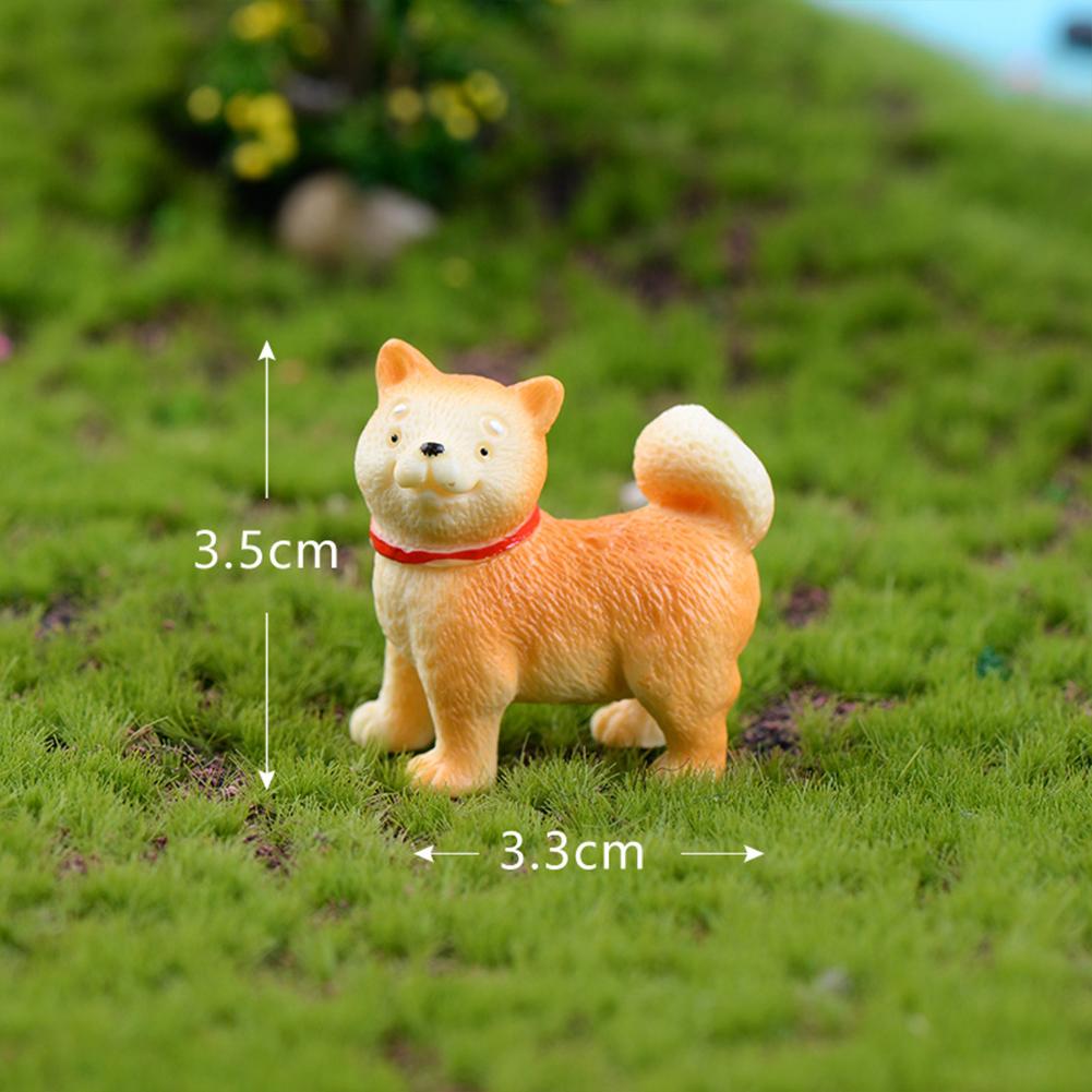 Micro décoration de paysage Akita en forme de chien, petite décoration succulente créative en résine bonsaï
