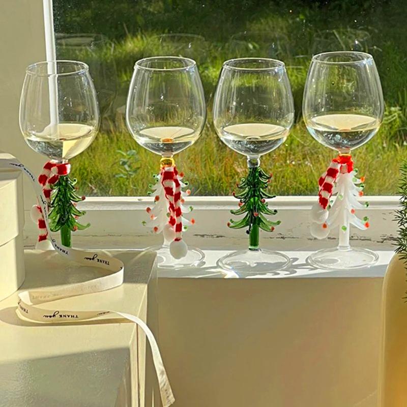 

1 шт., высококачественный бокал в форме рождественской елки, вино, праздничная атмосфера, красочный стеклянный бокал, стильный шик