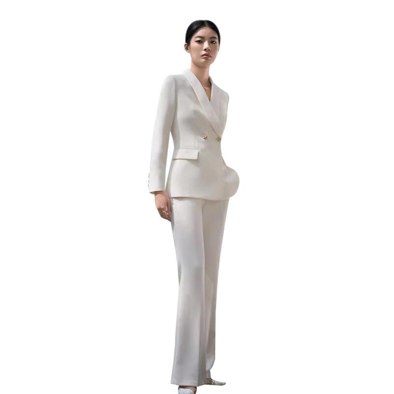 Women's Professional Slim Fit White Executive Suit Set