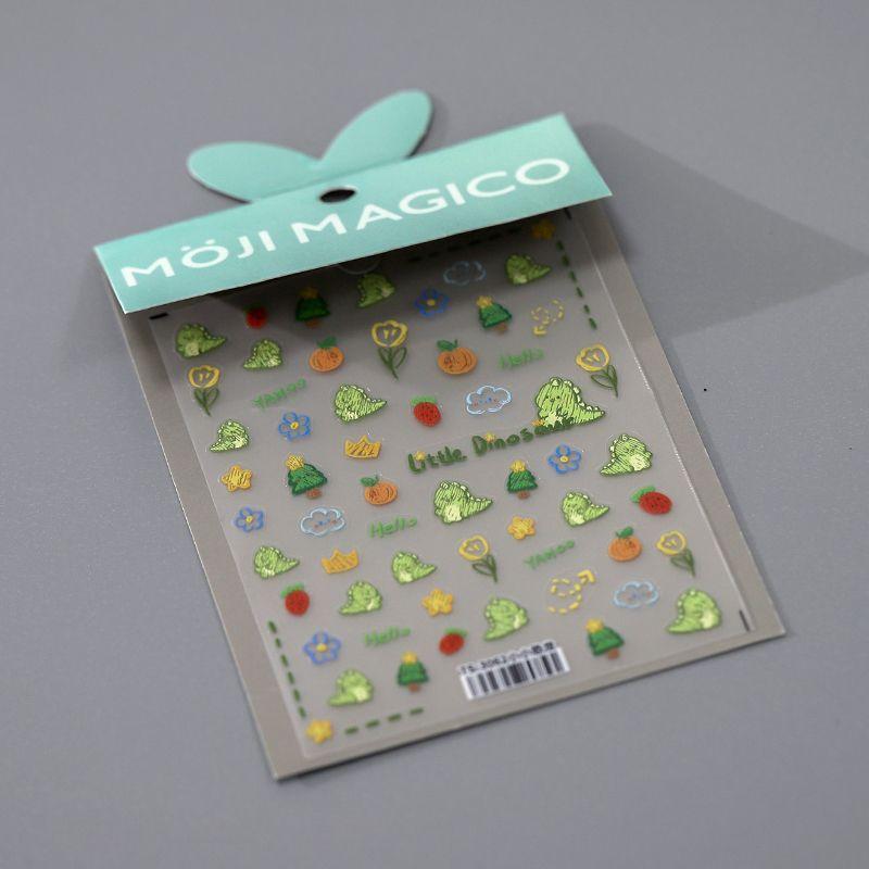 

Qiji Cartoon Cute Little Dinosaur Three-Dimensional Relief Nail Stickers Waterproof Nail Sticker Decorations 3062 3063 TS-3062 little dinosaur