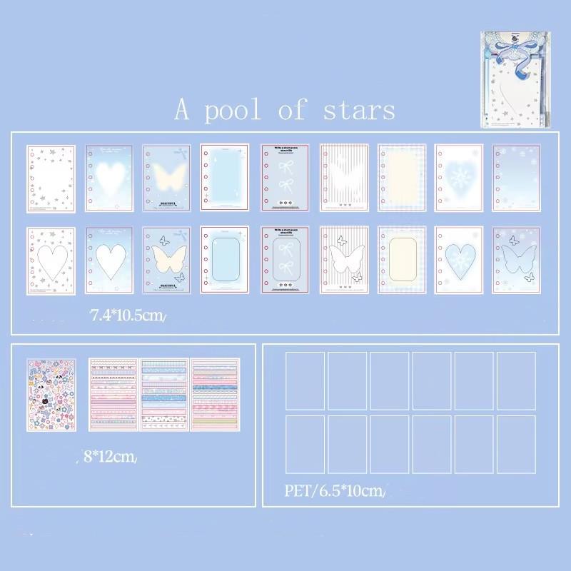 40Pcs Ins Aesthetic Heart Hollow Transparent Inner Pages for M5 Binder Notebooks Cute Girl DIY Accessories for Journal Scrapbook