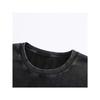 European Size Men's Heavyweight Pure Cotton Vintage Washed T-Shirt - Distressed Casual Round Neck Short Sleeve Tee with Subtle All-Over Print