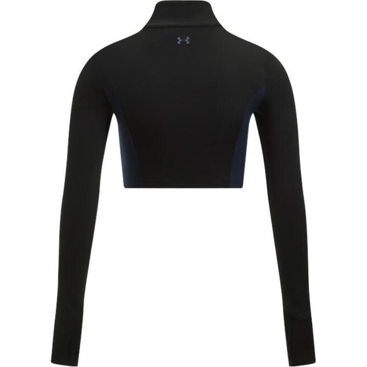 Under Armour Project Rock Johnson Lets Go Short Slim Fit Training Long Sleeve Cropped Jacket Women Jackets Black 1380194-002