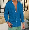 Summer Men's White Linen Long Sleeve Shirt - Casual Dailywear Lightweight and Comfortable Perfect for Vacations