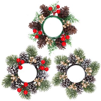 Weihnachtsdekorationen Kleine Blumenringe Kränze Schaufensterdekorationen Esstische Kerzenhalter Hängende Banner Veranstaltungsdekoration