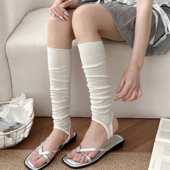 Dámské letní ponožky s poutkem Prodyšné ponožky bez špičky na lýtka Volné baletní návleky na nohy Scrunch ponožky pro ženy Jóga Tanec