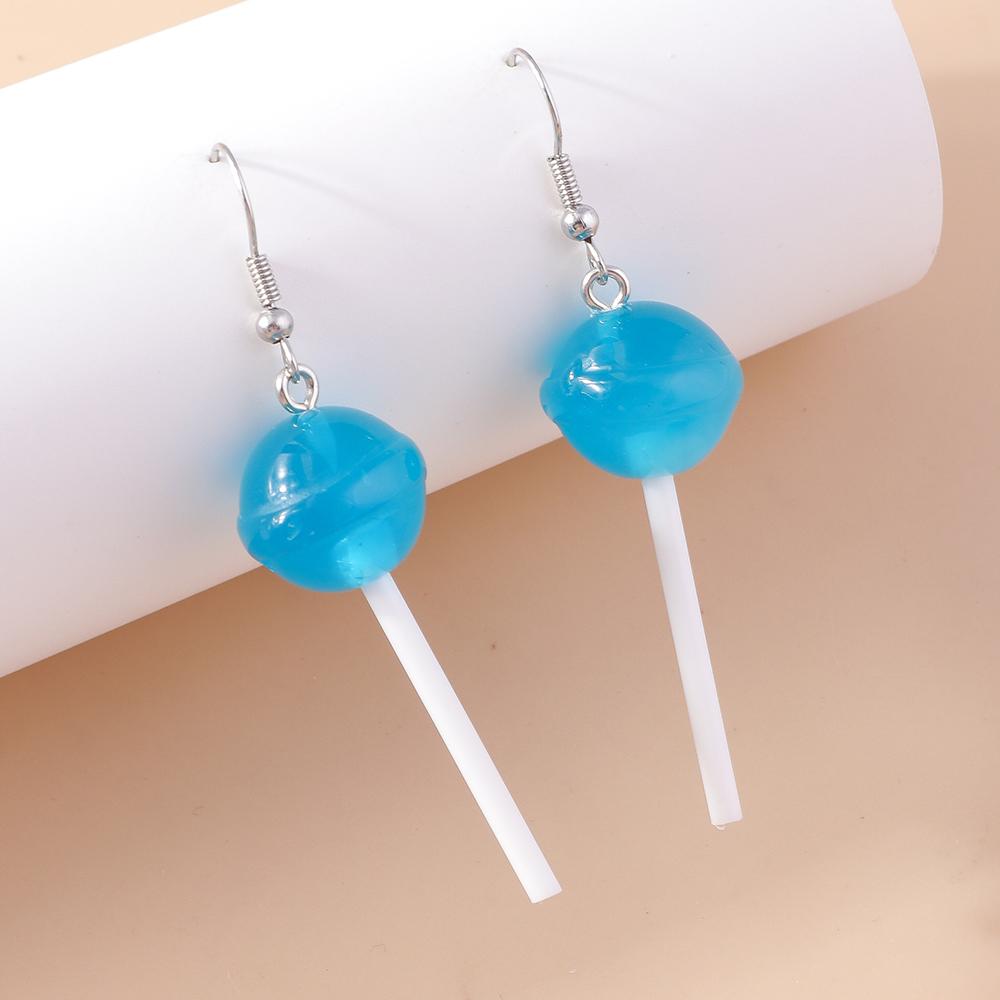 Cute Resin Sweet Lollipop Drop Earrings for Women Simulation Food Candy Dangle Earrings Girls Party Jewelry Gifts