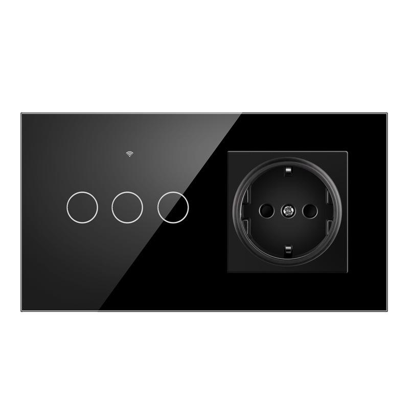 European Standard WIFI Smart Switch: Single Round Tempered Glass Voice & APP-Controlled Panel.