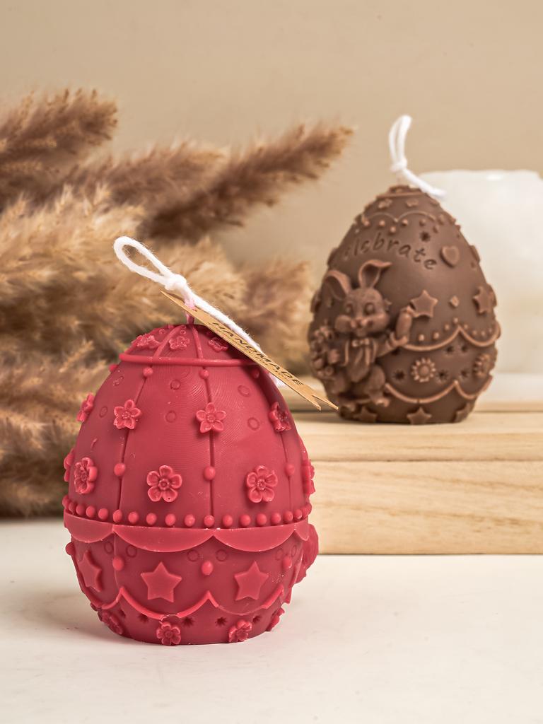 DIY Easter Bunny Egg Silicone Candle Mold 3D Embossed Rabbit Handmade Soap Plaster Resin Ornaments Crafts Molds Home Decor Gifts