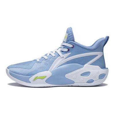 LiNing Cushioning Anti-Slip And Wear-Resistant Coverage Support Low-Top Basketball Shoes Blue White Green ABFS007-5