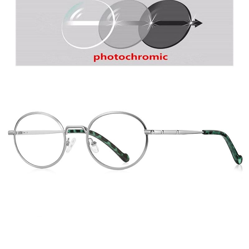 Small Frame Oval Nearsighted Glasses For Women Spring Leg Steampunk Student Myopia Photochromic Eyeglasses 0 -0.5 -0.75 To -6.0