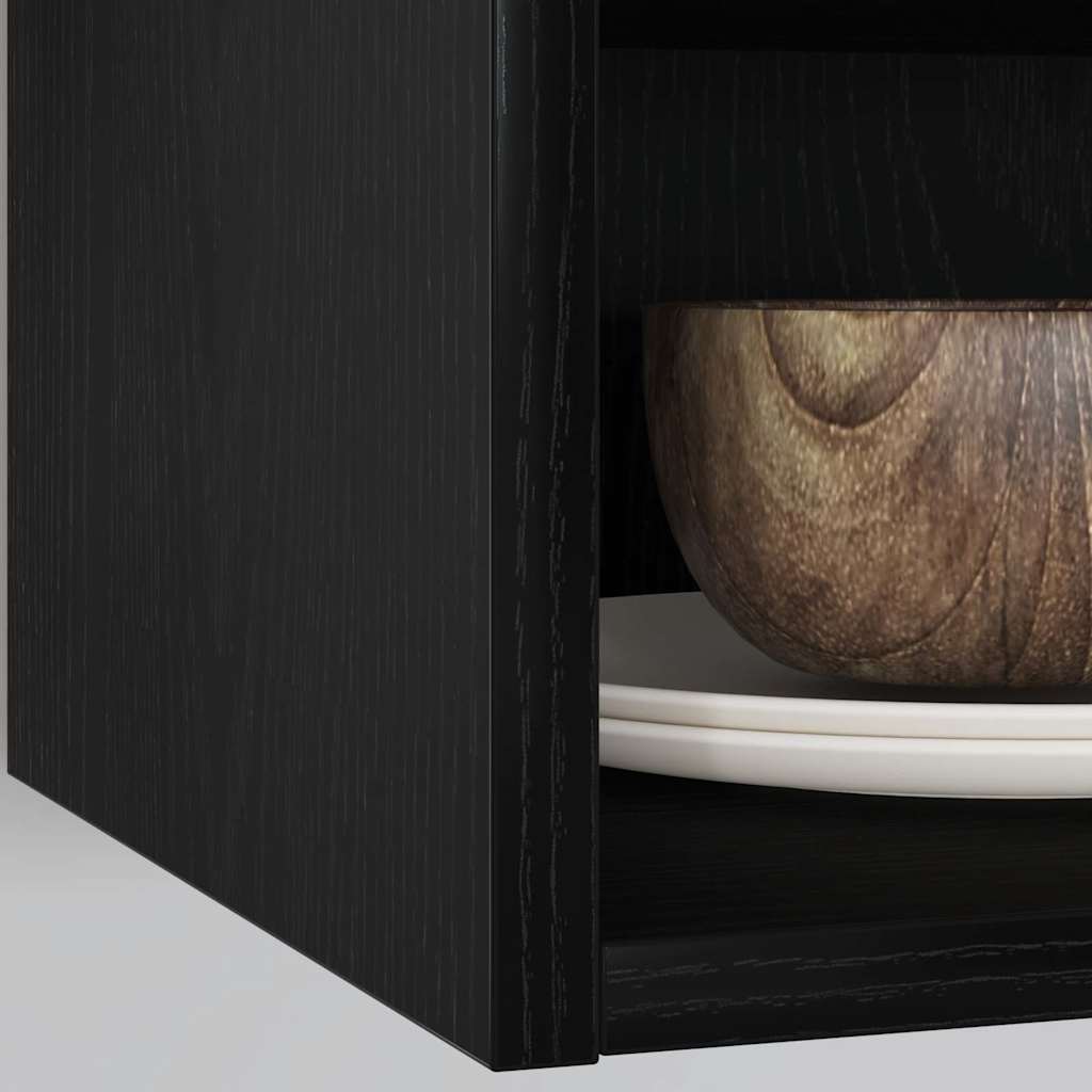 Hanging Cabinet with Shelf Black Oak Effect 30 x 29.5 x 60 cm