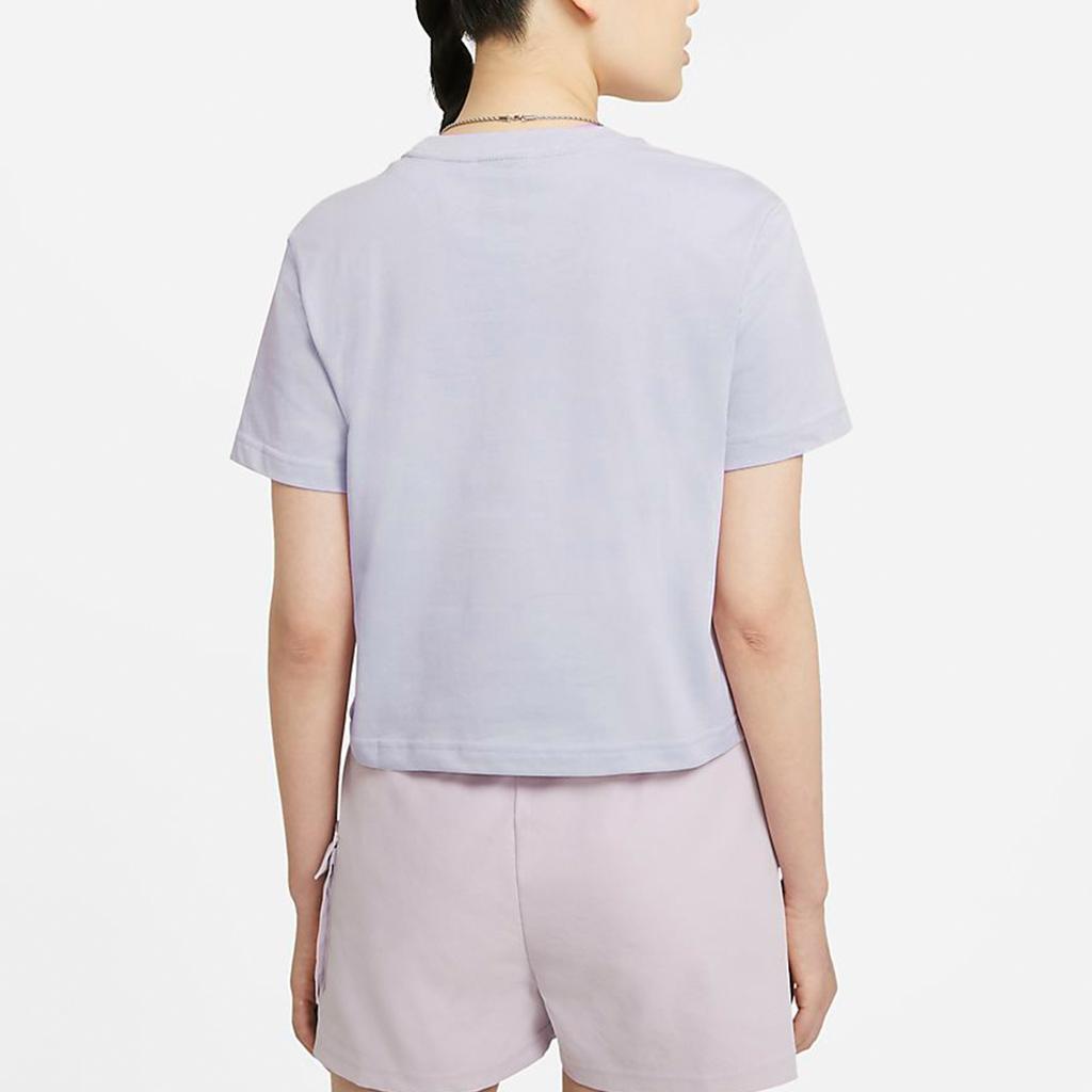 Nike Sportswear Swoosh 3D Logo Loose Breathable Round Neck Short Sleeve T-Shirt Women Tops Purple CZ8912-576