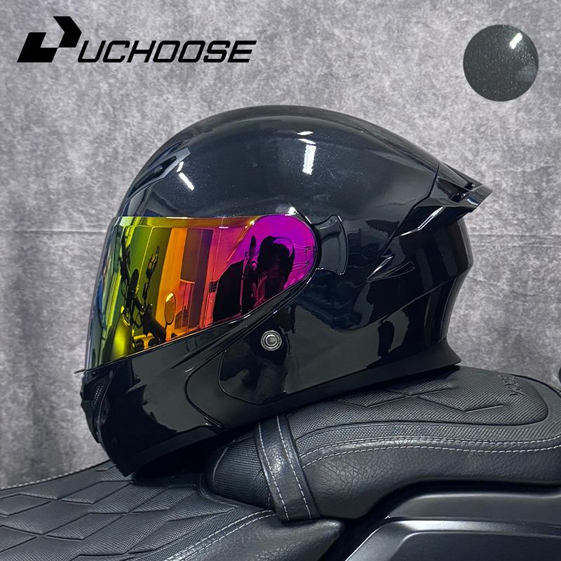 DOT Uchoose Approved Helmets Crash Motorbike Protective Gear Men Women Flip Up Helmet Motorcycle Visor Double Sun