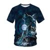 Summer Fashion Creative Wolf 3D Printed Loose Men's Short Sleeved Personalized Top