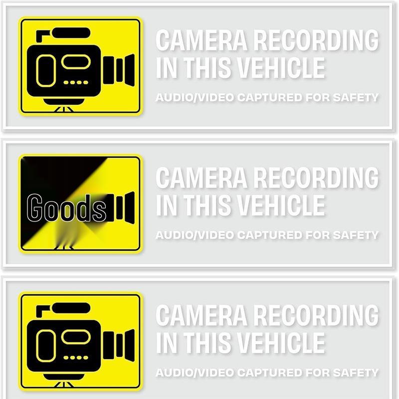 4-Piece Vehicle Recording Stickers for Cars, Vans, Trucks, and Taxis