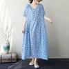 Manica corta Plus size cotone vintage floreale nuovo in abiti da donna casual abito lungo estivo ampio