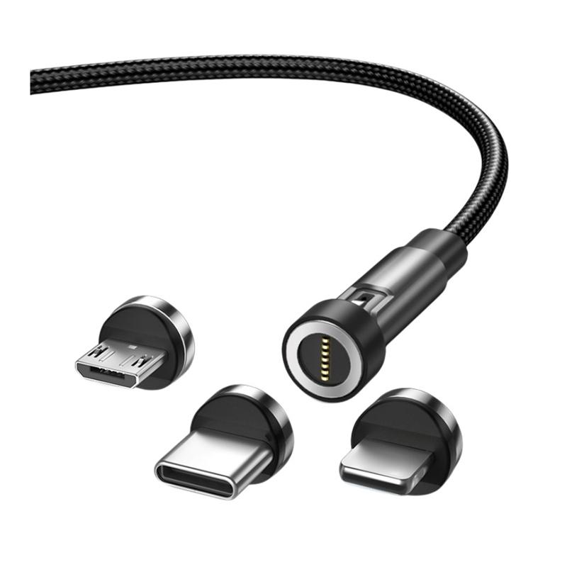 Data Cable Rotating Magnetic Type C Cable 5A Super Fast Charging Magnet USB-C Charger Data Cord For iPhone Samsung Xiaomi