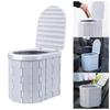 Flip-top Folding Toilet One-piece Design Vehicle-mounted Toilet Potty Portable Toilet  Hiking