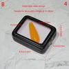 Black Pu Leatherette Bare Stone Box With Buckle Gem Rhinestone Jewelry Storage Naked Container Transparent Window Display