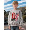 Kids Unisex Crewneck Sweatshirt, Glitter Heart Bow Number 67 Print Long Sleeve Pullover, Boys Girls Cute Birthday Sweatshirt For Kids Over 4 Years Old