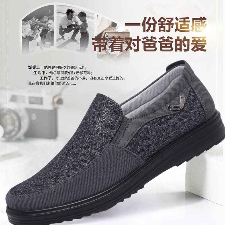 Polyuretanové staré pekingské látkové boty velké velikosti pánské jarní a podzimní pánské volnočasové boty pro střední a starší osoby, protiskluzové lehké tátové boty
