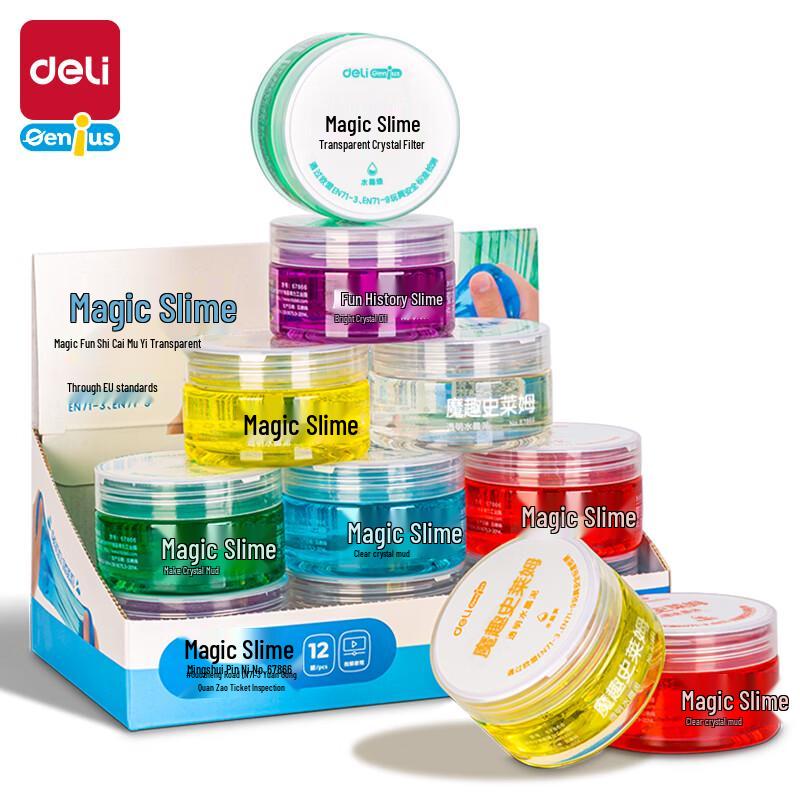 Deli Magic Crystal Slime - Mixed Colors, 2 Cans